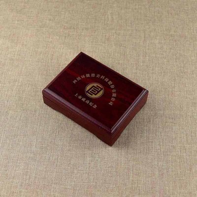 金银章高档木质包装盒 红木包装盒 纪念章包装盒定制