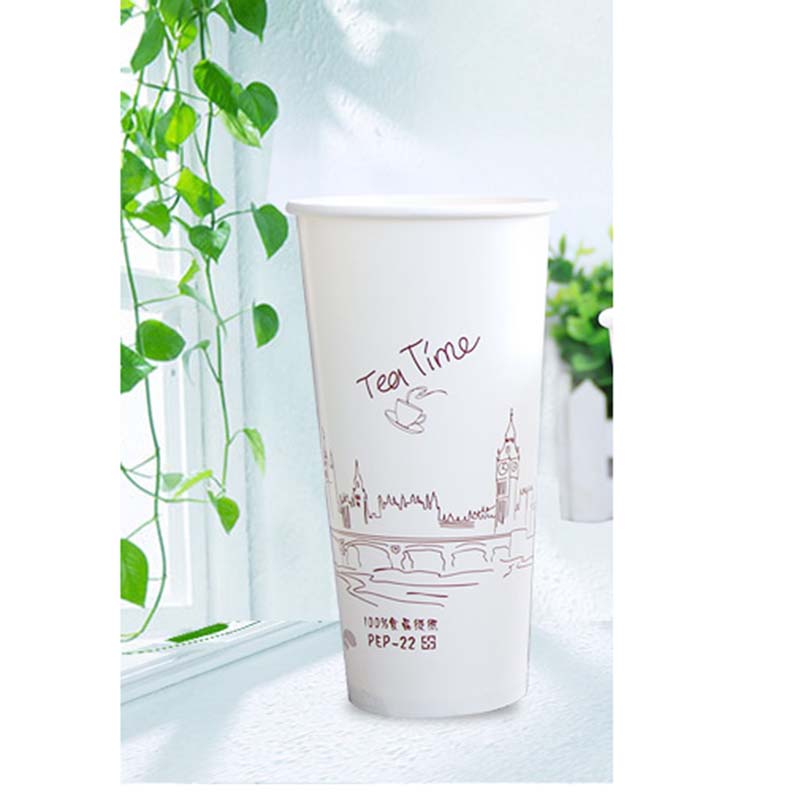 双层一次性纸杯 环保加厚防烫奶茶饮料咖啡带盖纸杯定制