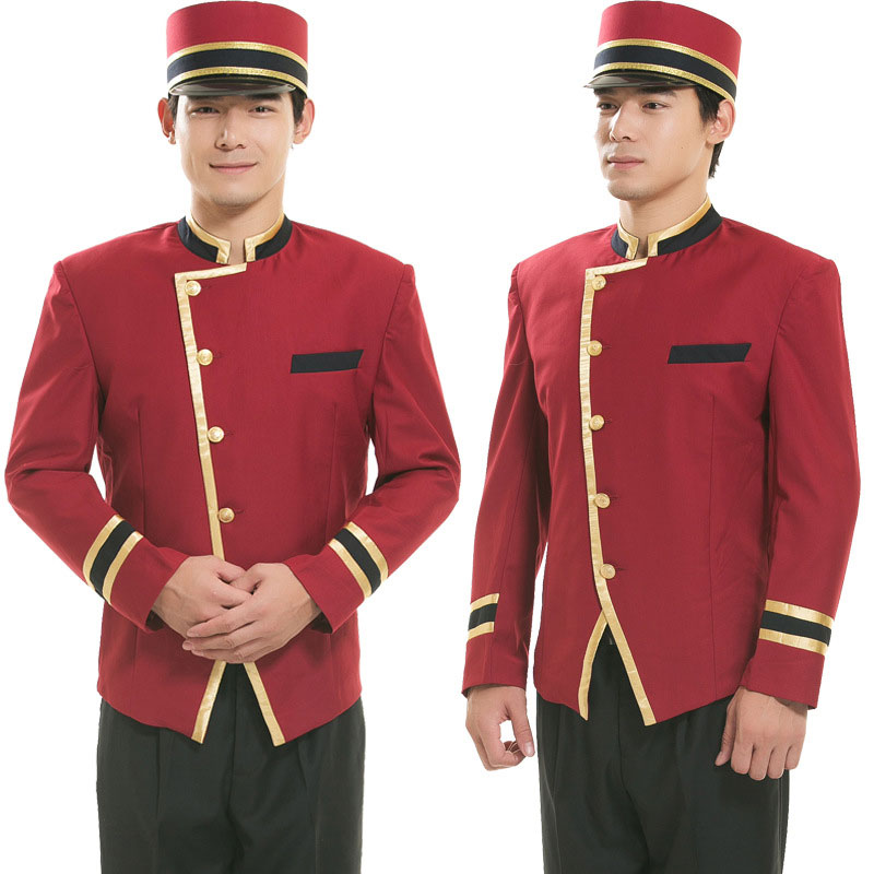 酒店门童服装男 迎宾接待服务员服装男 行李员工作服宾馆餐厅迎宾服
