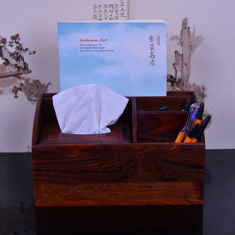 多功能纸巾盒客厅遥控器收纳盒 木制创意抽纸盒 家用简约餐巾纸盒定制