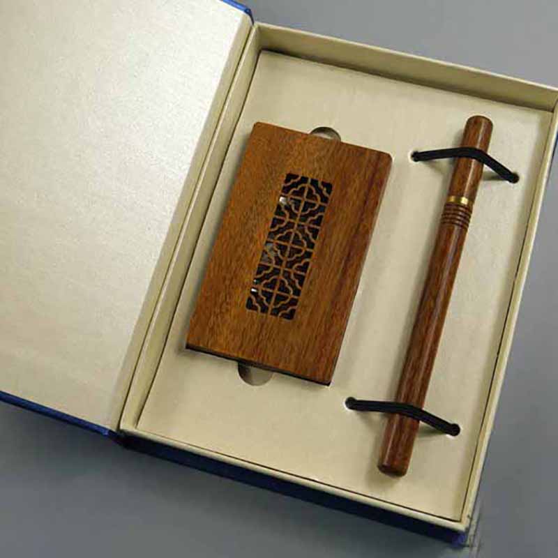 中国风红木名片盒 创意商务办公礼物名片夹年会礼品定制logo刻字