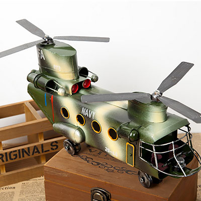 美军武装直升军事飞机模型 复古怀旧铁艺模型收藏品定制