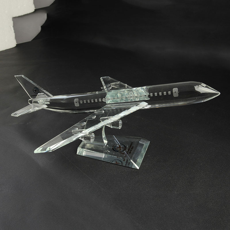水晶飞机模型家居摆件 商务礼品创意摆件 工艺品摆件家居饰品定制