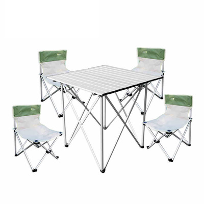 便携式户外折叠桌椅套件装 野营外餐自驾游烧烤铝合金沙滩桌椅组合定制