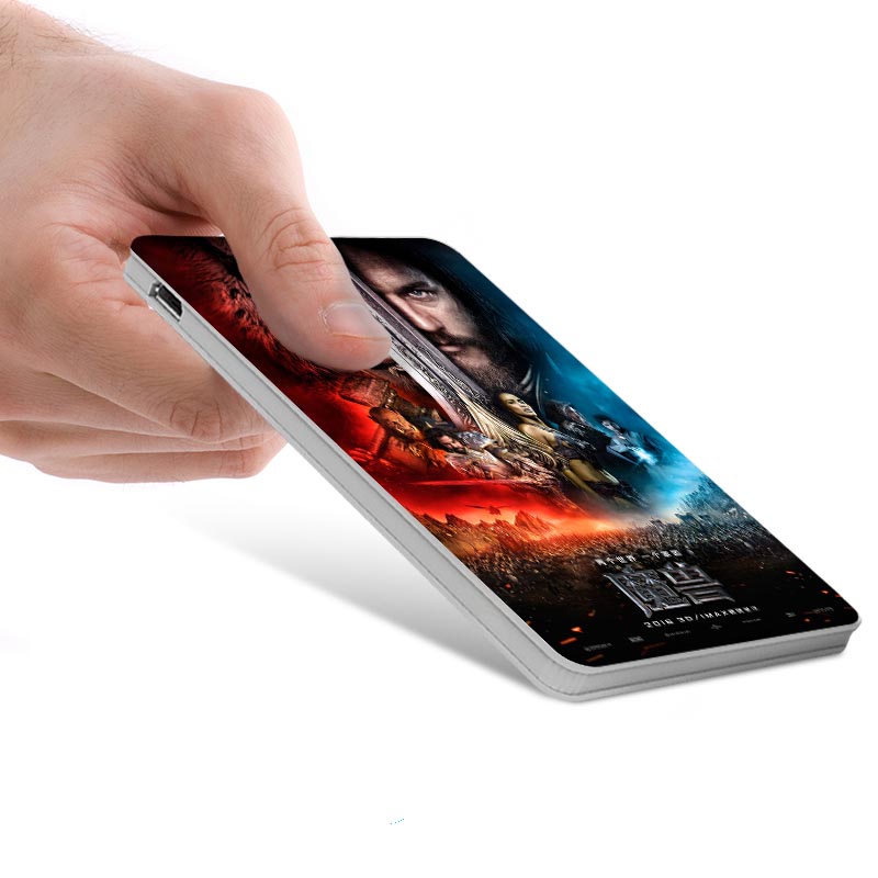 魔兽超薄移动电源 自带线苹果手机通用便携迷你卡片充电宝定制