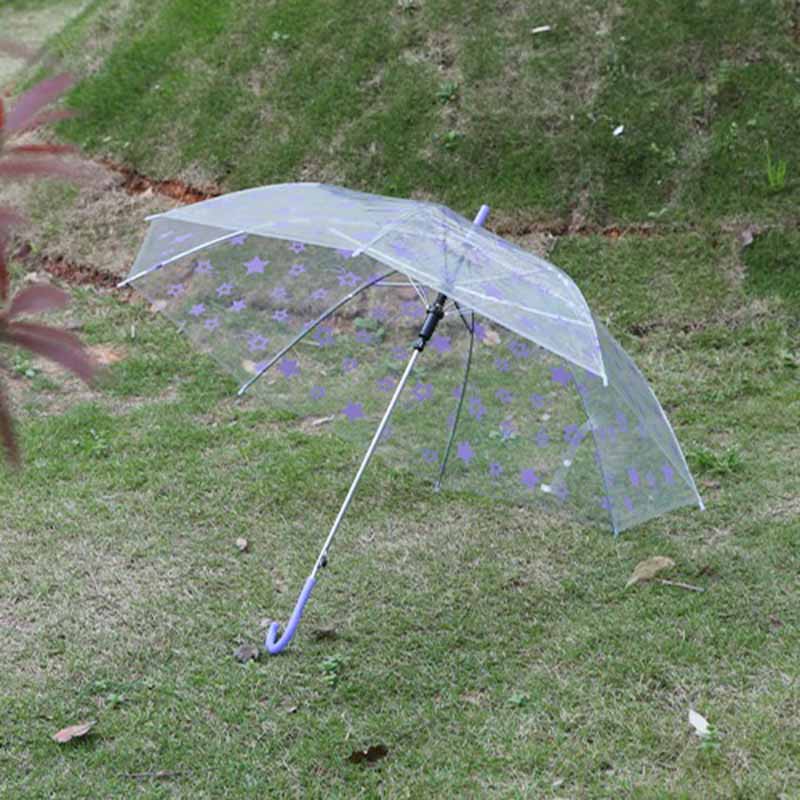 创意时尚个性可爱透明彩色星星伞 晴雨伞超轻长柄雨伞定制