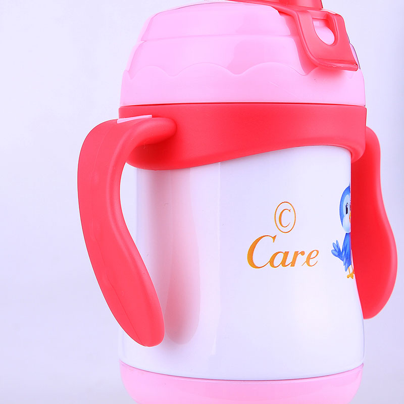 宝宝水杯 带吸管手柄防漏保温杯 幼婴儿童喝水学饮牛奶杯定制