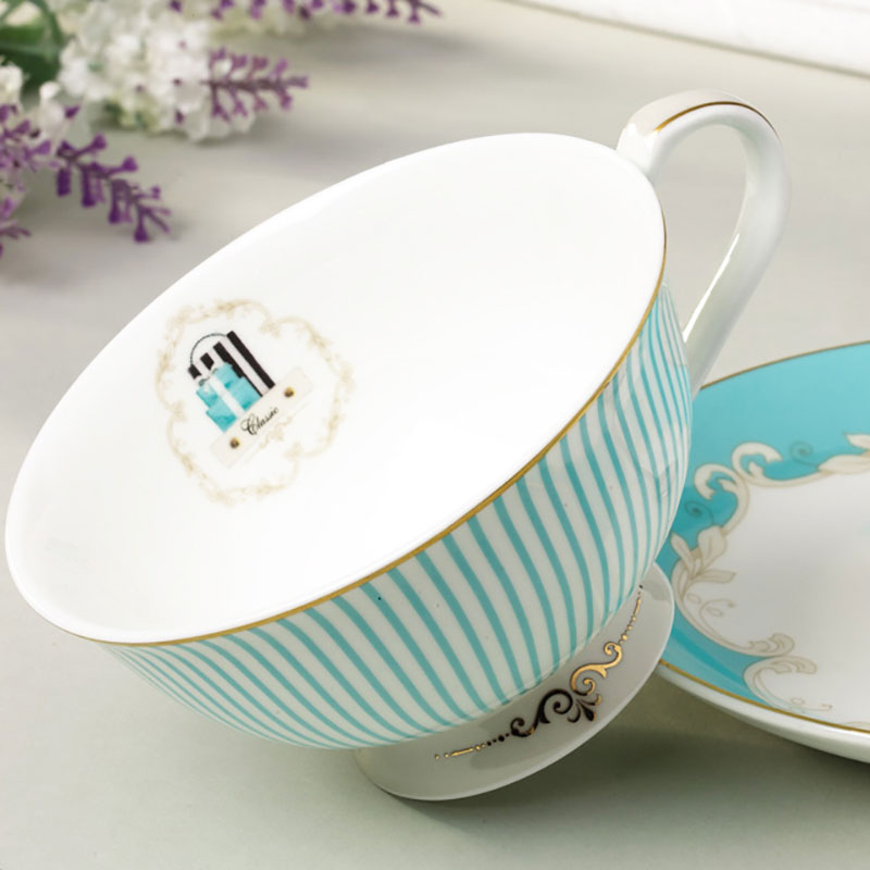 高档描金骨瓷咖啡杯 欧式英式下午茶杯具 陶瓷花茶杯定制