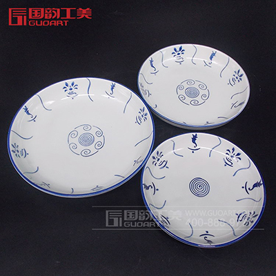 中国风青花瓷圆形盘子陶瓷盘子定做
