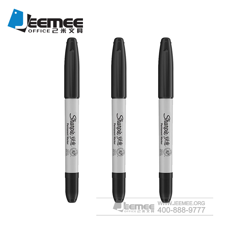 彩笔记号笔 防褪色双头黑色记号笔 厂家批量定制