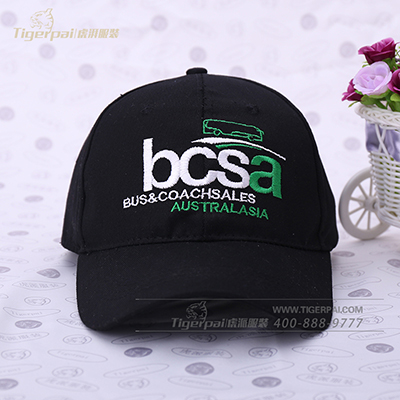BCSA黑色棒球帽定制 个性时尚太阳帽子批发