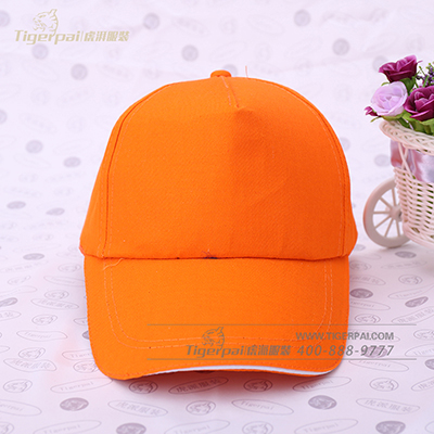橙色广告帽可定制刺绣logo 活动聚会旅游太阳帽定做