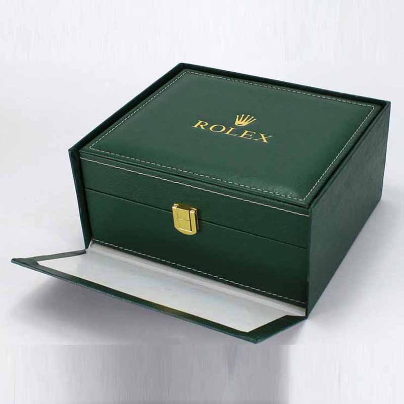 大品牌手表盒防潮 绿色皇冠表盒单个皮质 经济包装收纳盒烫金logo