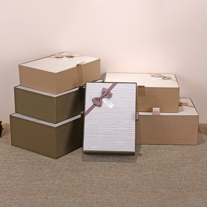 长方形包装盒天地盖礼盒创意礼品盒蝴蝶结覆盖礼物盒高档加工定制