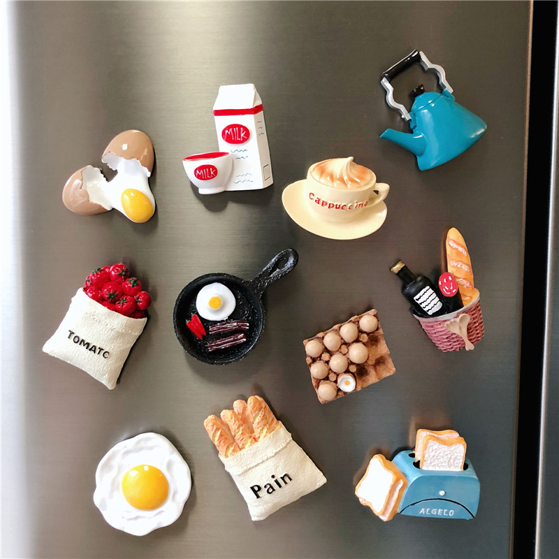 韩国创意抖音3D立体冰箱贴定制 北欧ins装饰磁力食物可爱磁铁冰箱贴定制