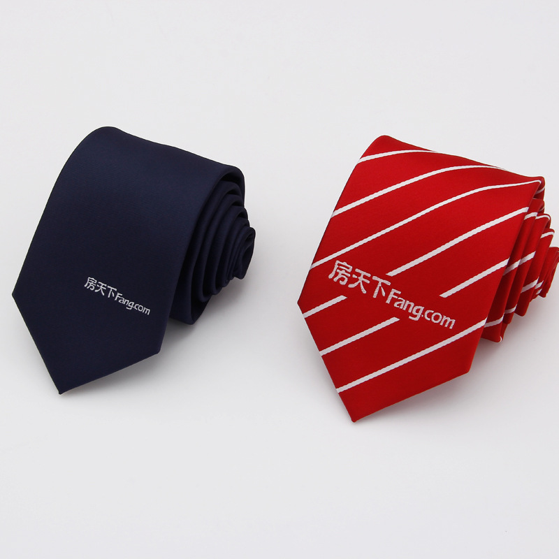 地产公司销售领带定制  房地产领带定制定做LOGO标记