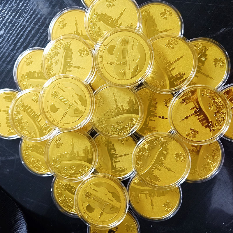 十六铺码头锌合金纪念币定制 形象宣传礼品