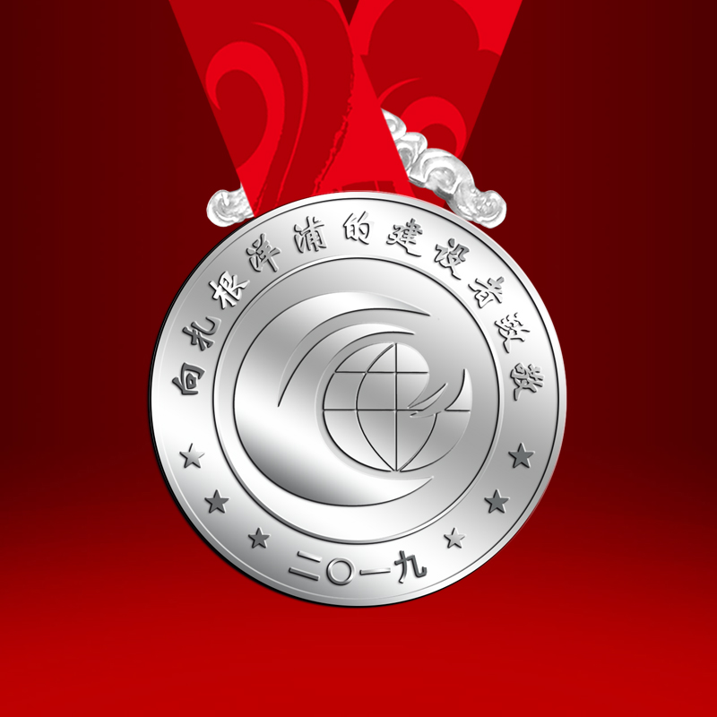 洋浦经济开发区组织机构纯银奖牌定制  先进表彰礼赠品