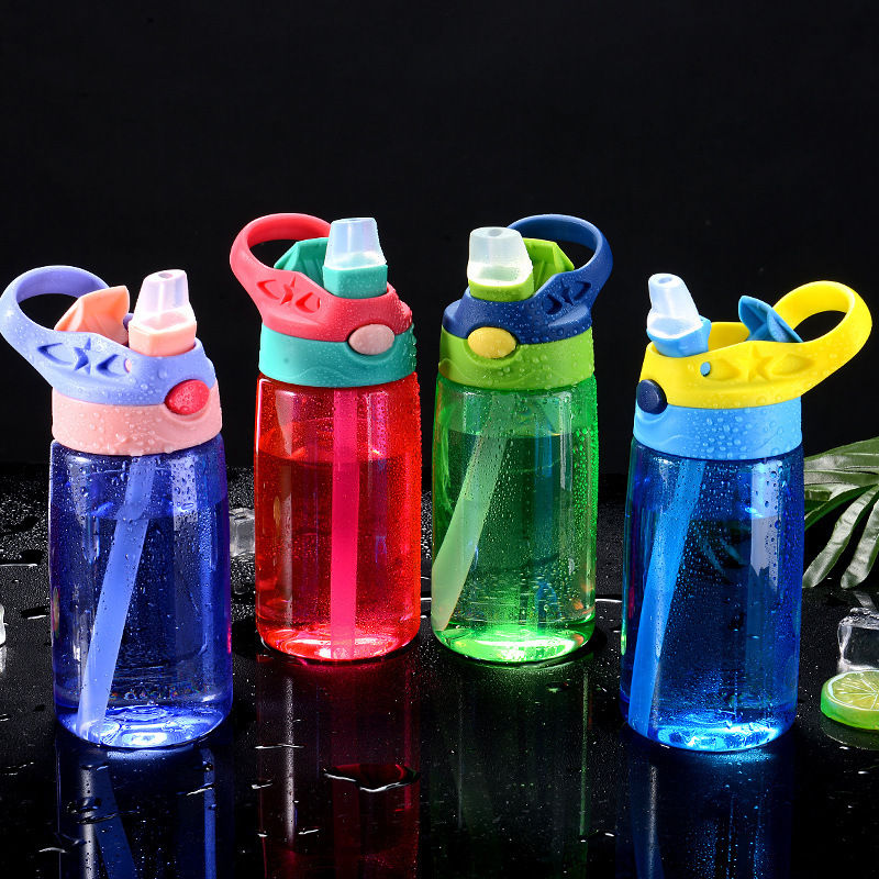 爆款创意礼品儿童吸管水杯批发 塑料杯户外运动水壶杯子可定制logo