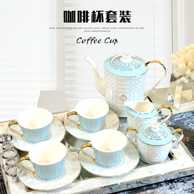 欧式咖啡杯定制 陶瓷套装带托盘家用客厅下午茶具批发 小奢华茶具定制纪念送