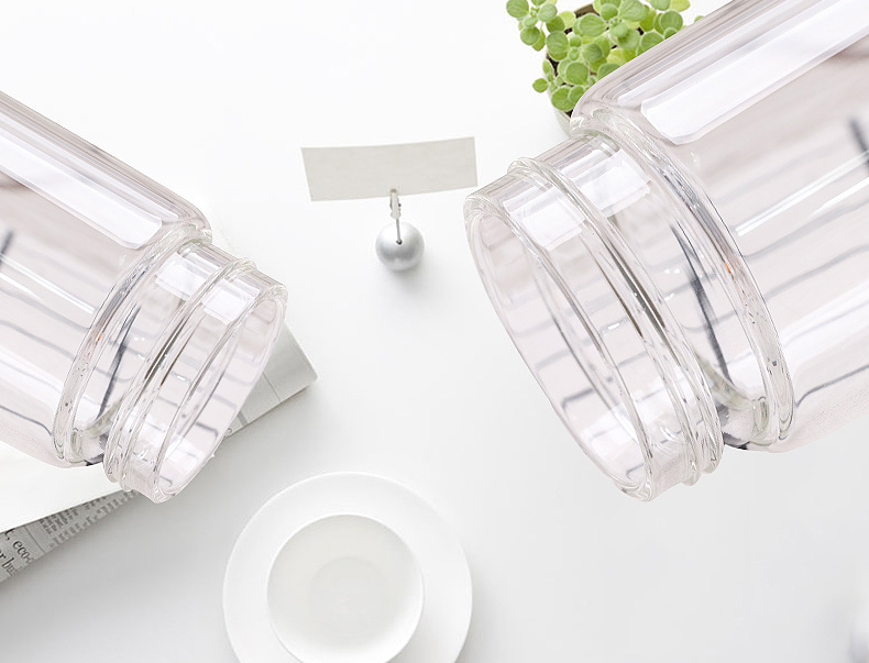 2019新款高硼硅玻璃茶杯定制 带盖带不锈钢茶隔价格多少 广告礼品水杯定制logo