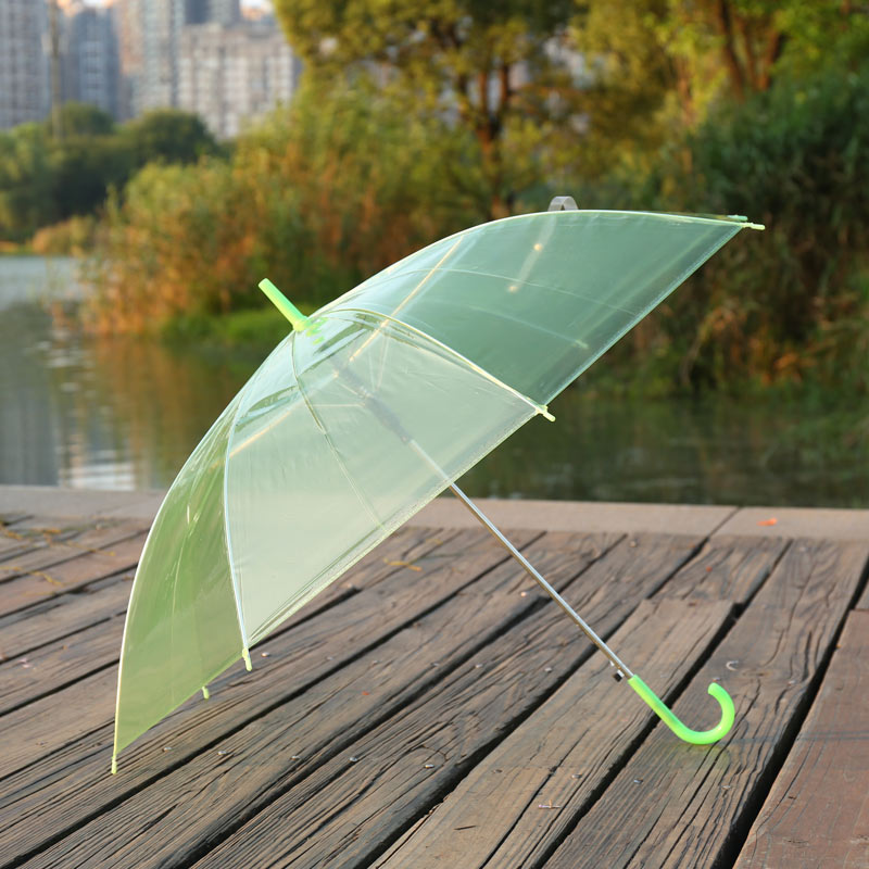 直杆透明雨伞定制  活动礼品伞批发订做  哪里可以制作雨伞