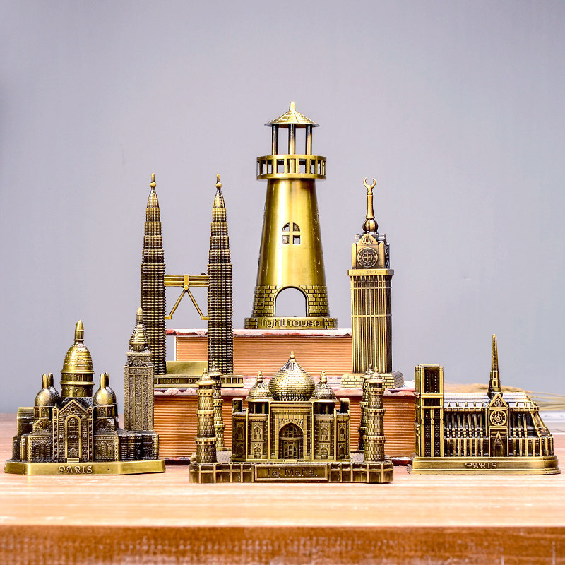 世界知名地标建筑摆件 金属模型埃菲尔铁塔大本钟模型摆件定制