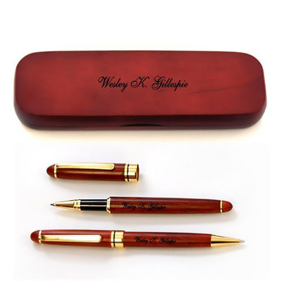 红木笔盒定制 钢笔盒圆珠笔盒礼品盒可定制图案LOGO