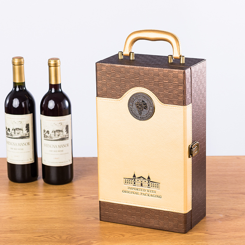 厂家红酒包装盒定做 双支皮质酒盒子批发 高档葡萄酒礼盒双只通用礼品盒