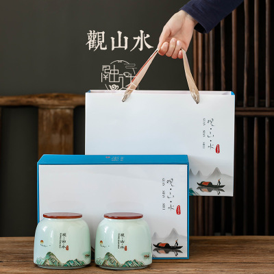 茶叶陶瓷罐定制 陶瓷包装盒批发厂家 陶瓷工艺品容器印logo
