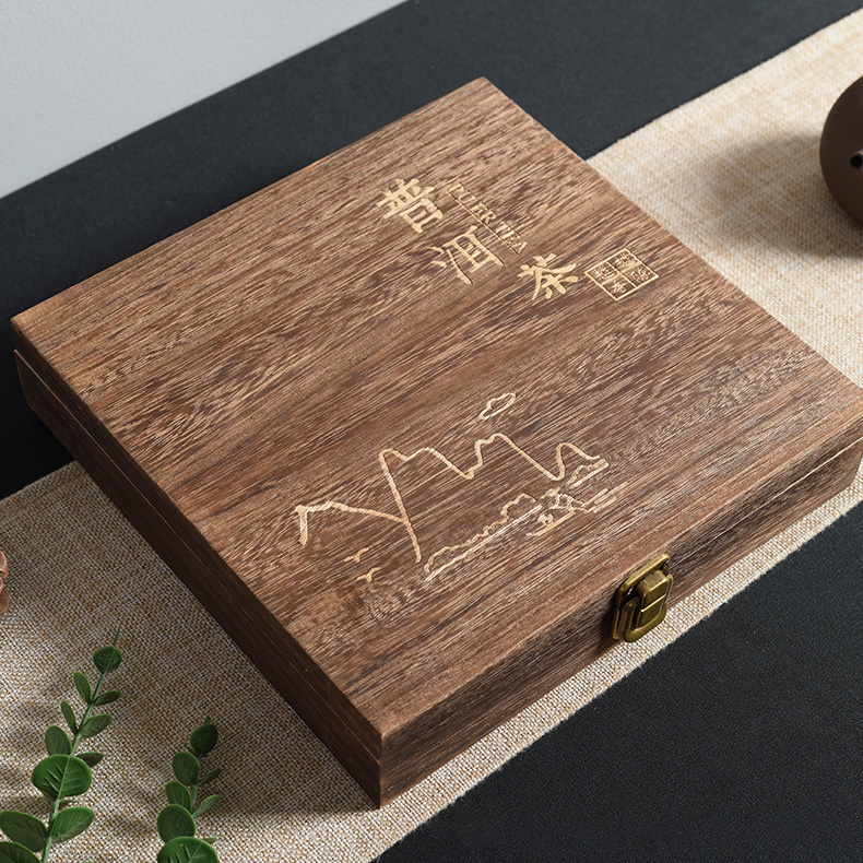 茶叶包装木盒子厂家直销 厂家定做普洱茶饼茶砖收纳礼品木盒 定制普洱茶盒