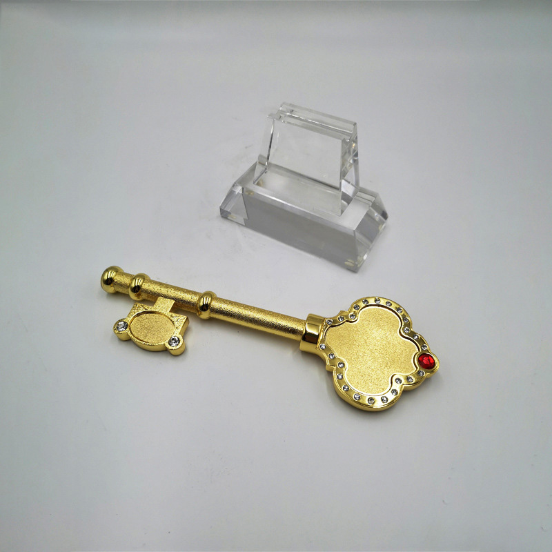 钥匙形状金属奖杯定做 创意金钥匙纪念礼品 芝麻开门公司年会创意奖杯