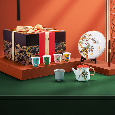 双层普洱熟茶饼茶壶茶具礼盒 新年礼品批发 文创礼品保险礼品设计制作