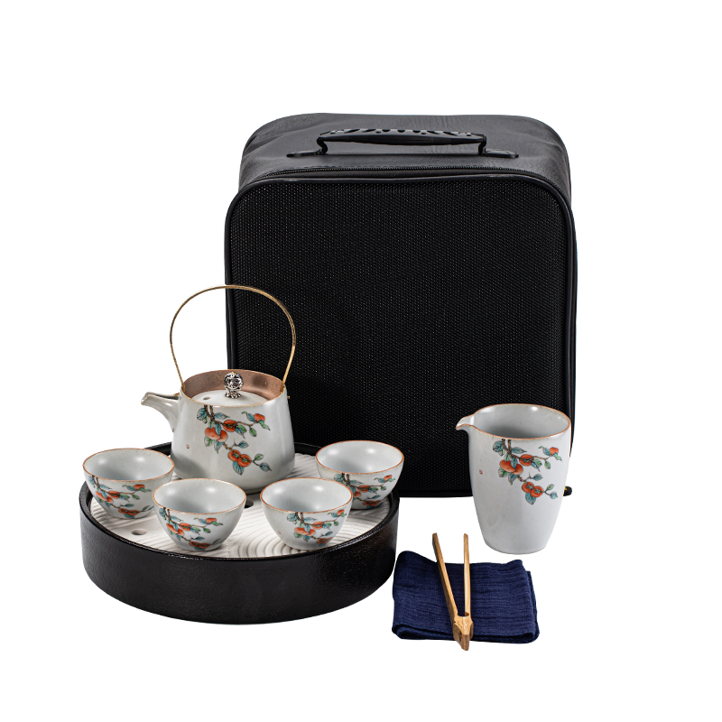 功夫茶具茶盘套装家用 中式办公室简约泡茶壶小套便携旅行 陶瓷杯定制