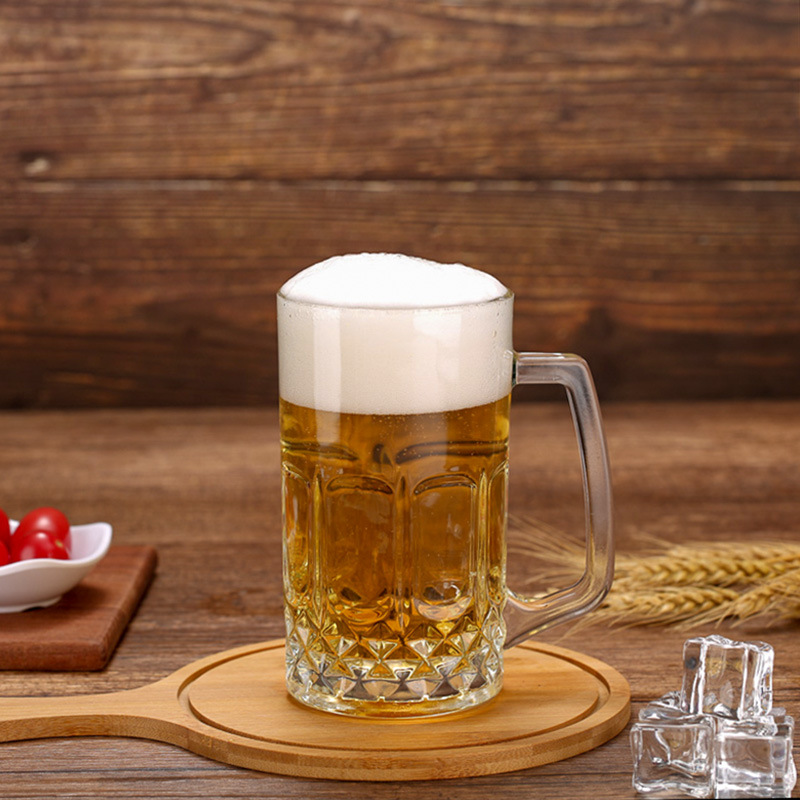 广告啤酒杯定制 酒吧清吧玻璃杯批发 扎啤杯定做工厂印字logo