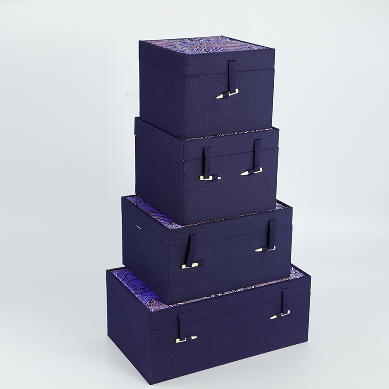 布艺包装盒定制 陶瓷玉器礼品包装盒茶具建盏礼盒 陷盖系列锦盒批发