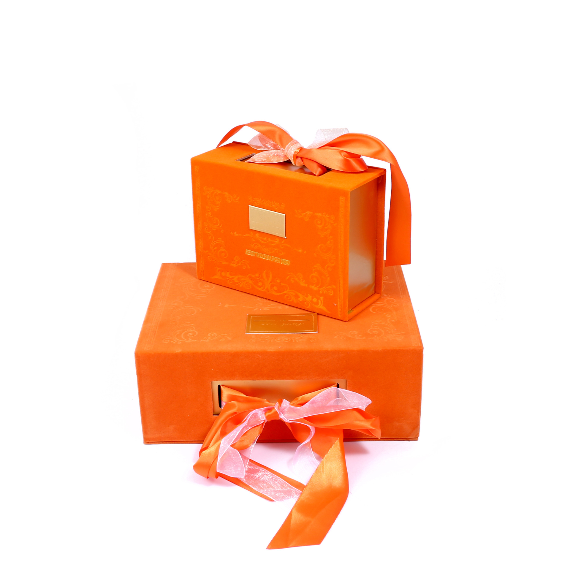 结婚喜糖盒礼品盒 方形长面绒翻盖礼盒礼物盒定做 伴手礼双缎面丝带礼盒批发