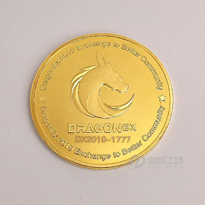 火龙幸运号码足金纪念章批量定制大货照