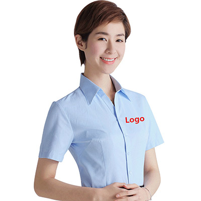 夏季新款白色短袖衬衫订做 女士职业装公务员营业员女式正装衬衫logo定制