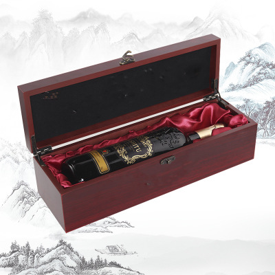 单支双支红酒木盒定制 葡萄酒礼品盒木盒子红酒包装盒复古礼盒批发 