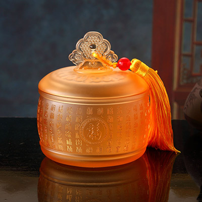 古法琉璃茶叶罐定制 茶具茶叶储存罐批发 琉璃茶罐摆件礼盒订做