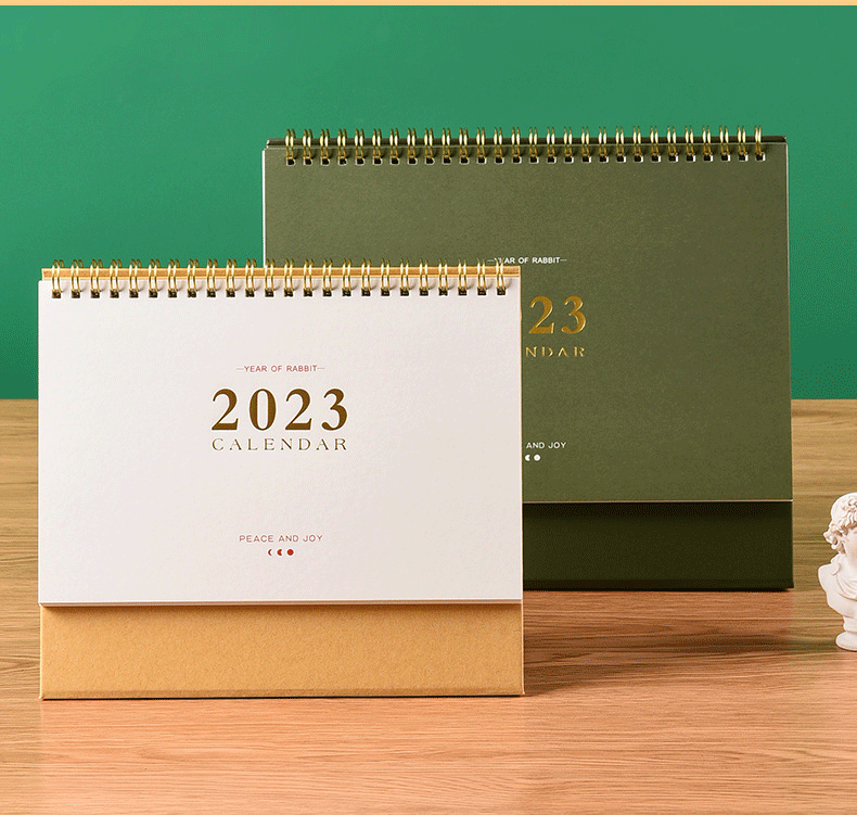 2023年新款简约精美台历定制 创意办公日历桌面摆件订做