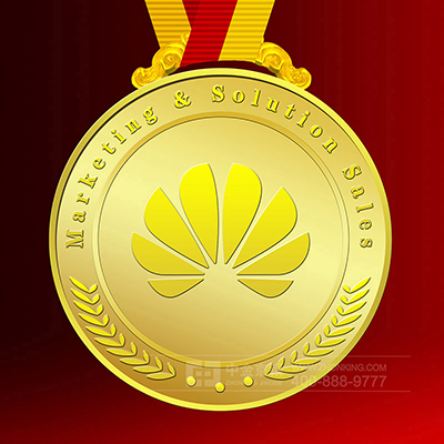 2017年1月长沙定制 华为技术有限公司 纯金奖牌定制