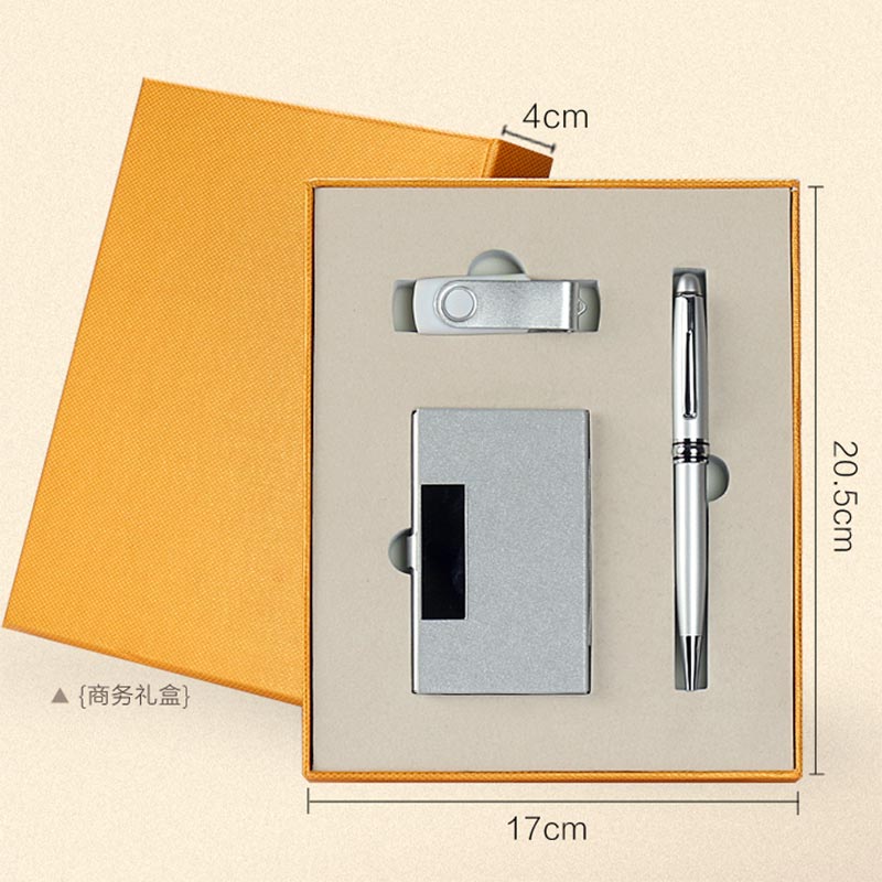 戴尔企业定制签字笔名片盒U盘套装 U盘套装定制 U盘商务套装