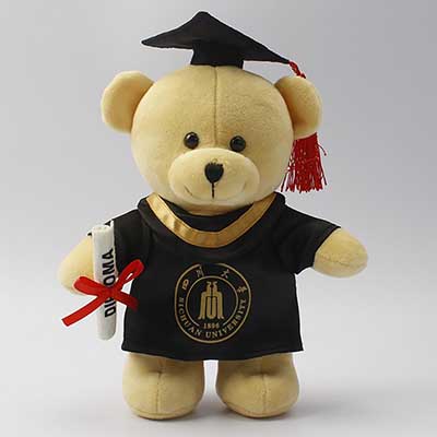 毕业礼品 毕业公仔 大学生毕业吉祥物熊  学士帽毛绒公仔博士熊定制