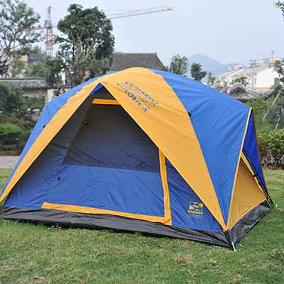 户外双人双层防雨露营帐篷 便携3-4人野外野营公园儿童休闲帐篷定制