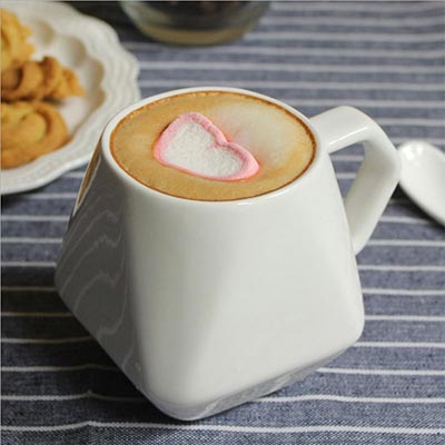 创意菱形陶瓷杯子 简约个性情侣杯水杯 牛奶咖啡杯马克杯定制