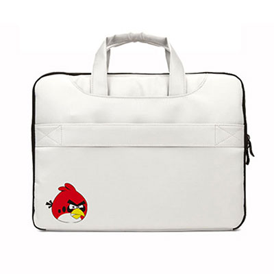 愤怒的小鸟开发设计定制白色帆布手提笔记本电脑包