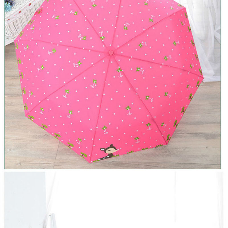 创意太阳伞晴雨伞折叠伞遮阳伞 儿童卡通三折黑胶全自动晴雨伞定制