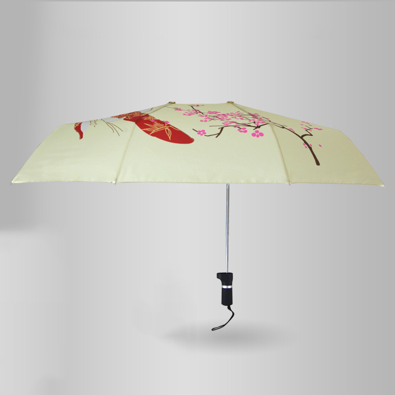 遮阳伞抗风印花偏心太阳伞 三折叠遮阳晴雨两用偏心太阳伞贴心伞定制